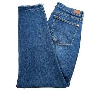 Judy Blue Womens 15/32 Slim Fit Medium Wash Distressed Hem High Rise Jeans